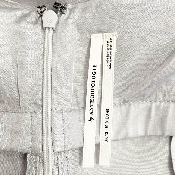 NWT Anthropologie Lace-Trimmed Asymmetrical Midi Slip Dress Gray Pink Size 8 NEW - Picture 14 of 16